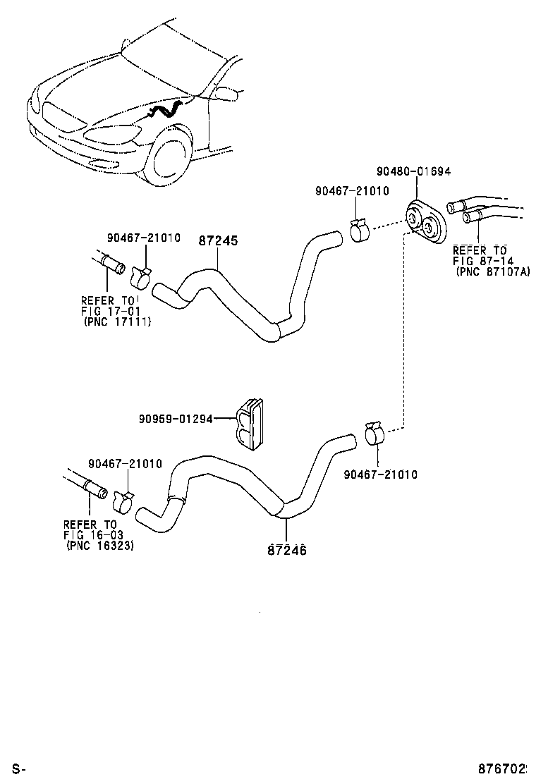 87245-06450 HOSE, HEATER WATER, OUTLET product image