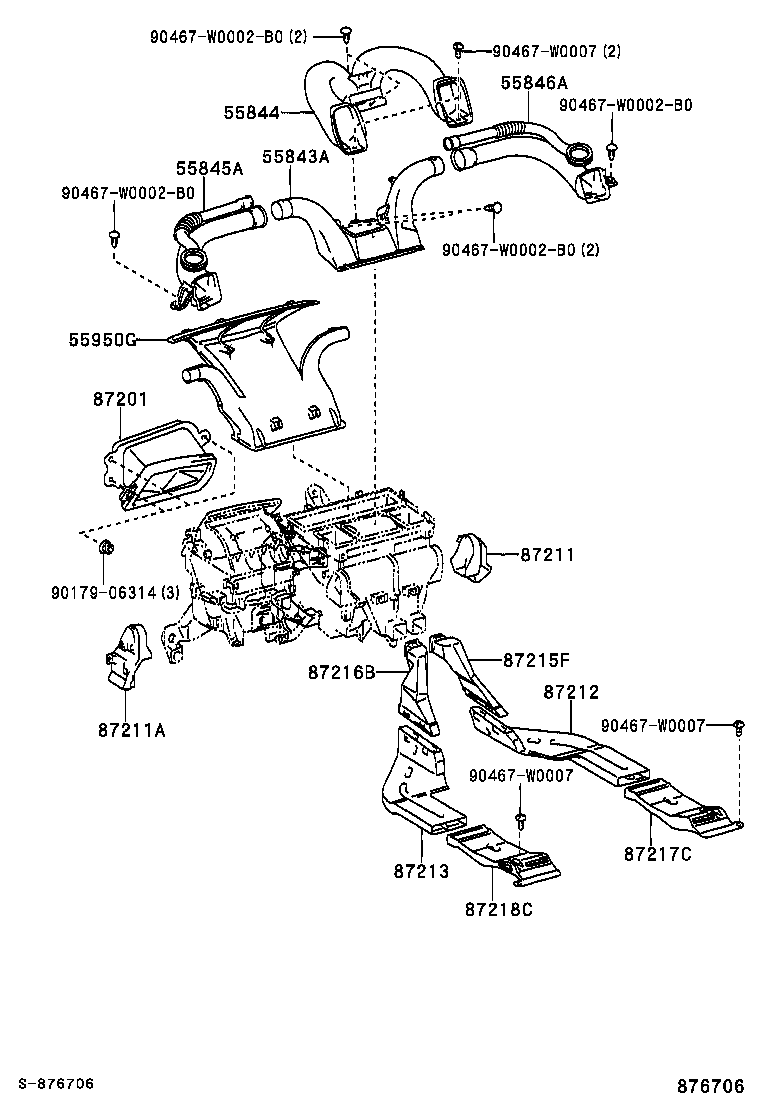 55843-0F030 DUCT, HEATER TO REGISTER, NO.1 product image