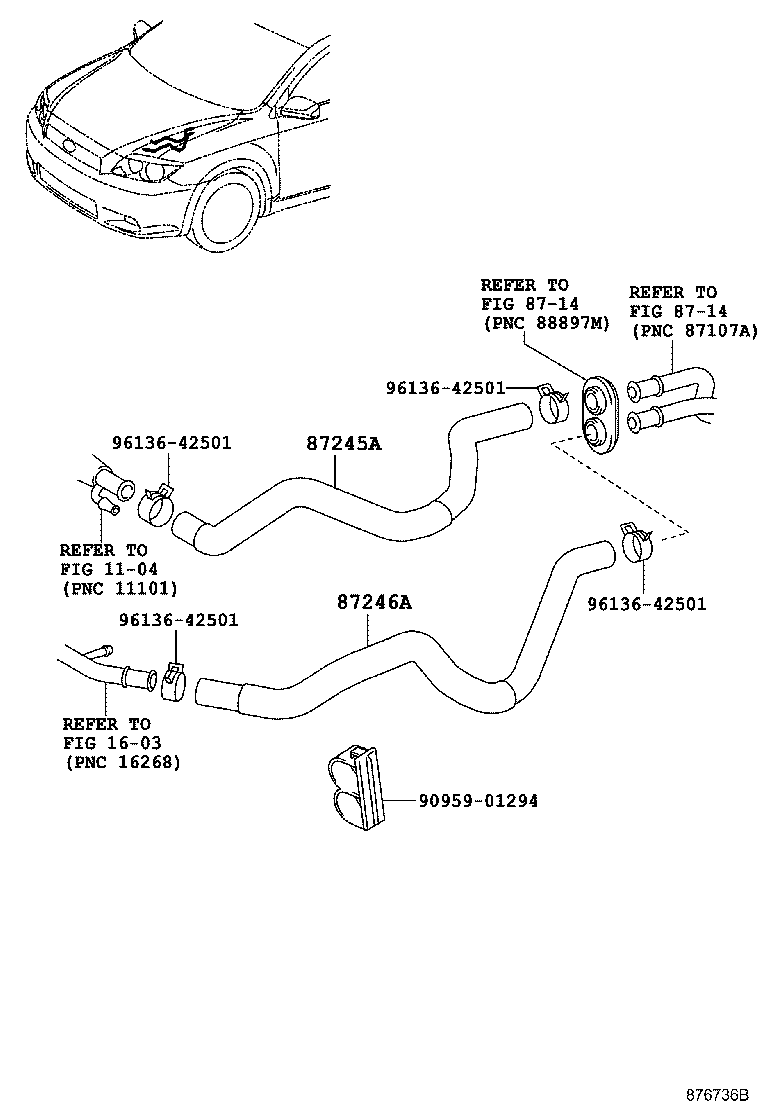 87245-21201 HOSE, HEATER WATER, OUTLET A product image