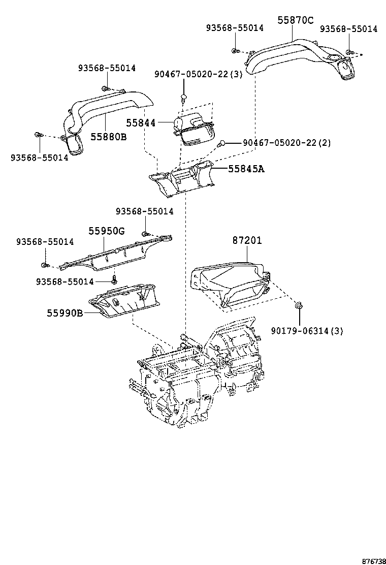 55844-21020 DUCT, HEATER TO REGISTER, NO.2 product image