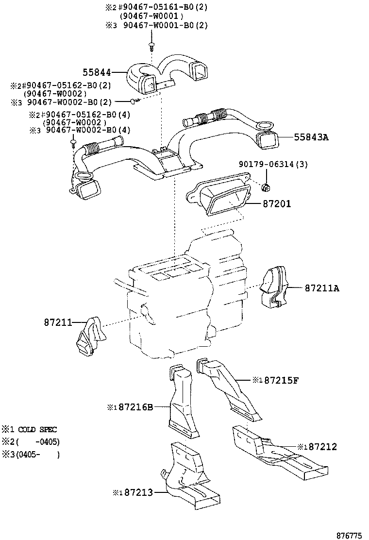 55843-02090 DUCT, HEATER TO REGISTER, NO.1 product image