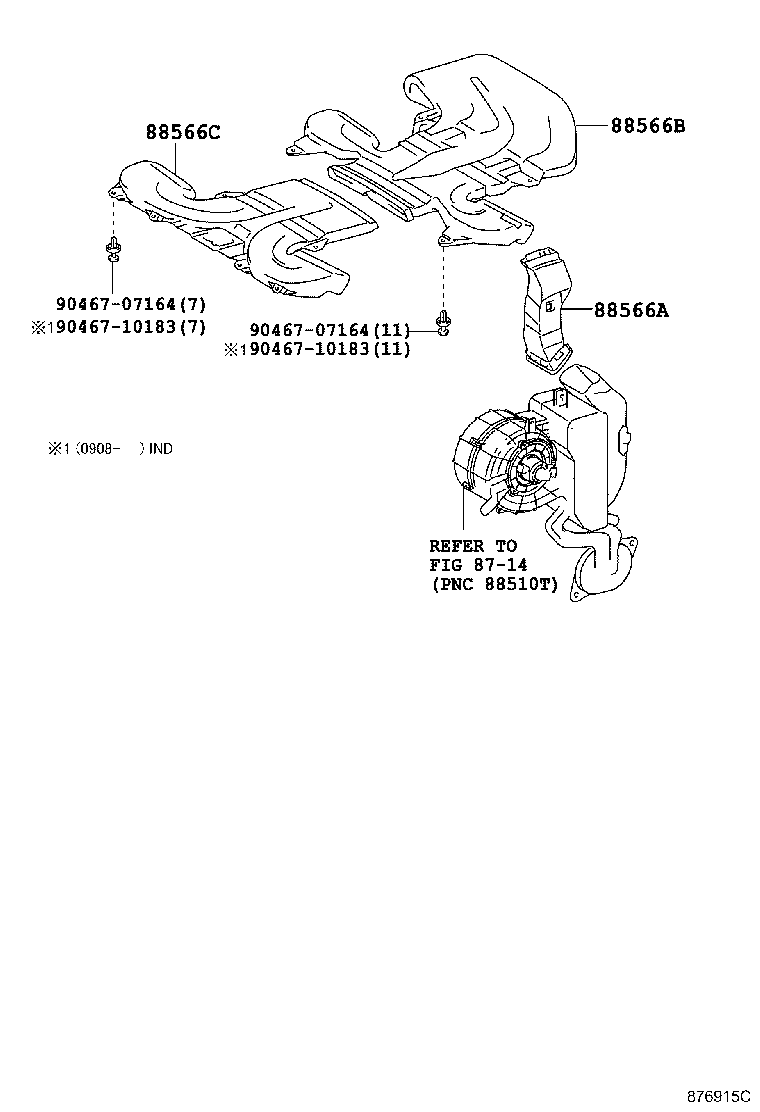 55845-0K030 DUCT, HEATER TO REGISTER, NO.3 product image