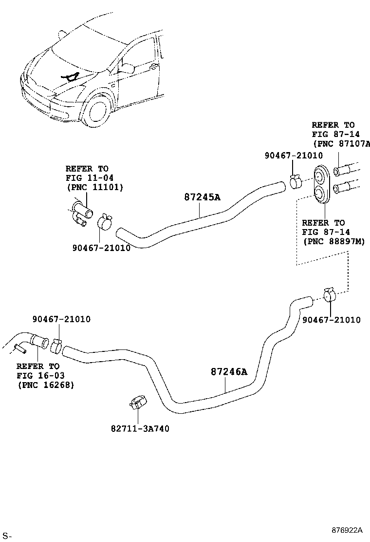 87245-68010 HOSE, HEATER WATER, INLET A product image