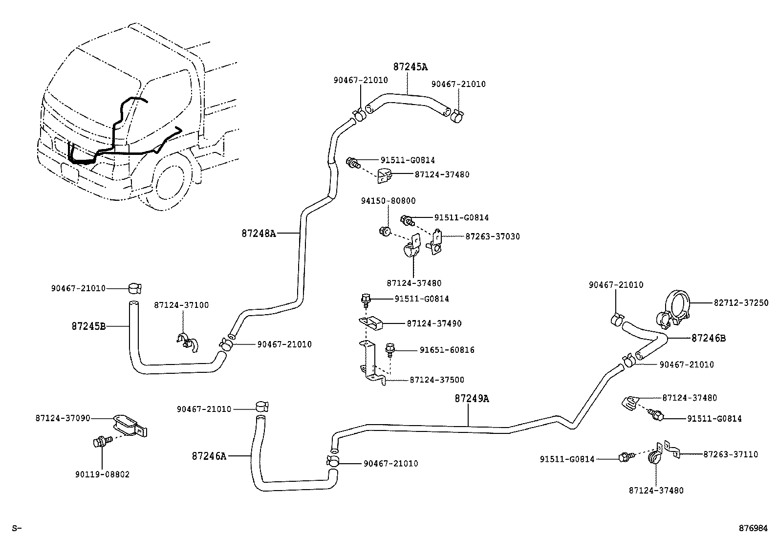 87246-37510 HOSE, HEATER WATER, OUTLET A product image