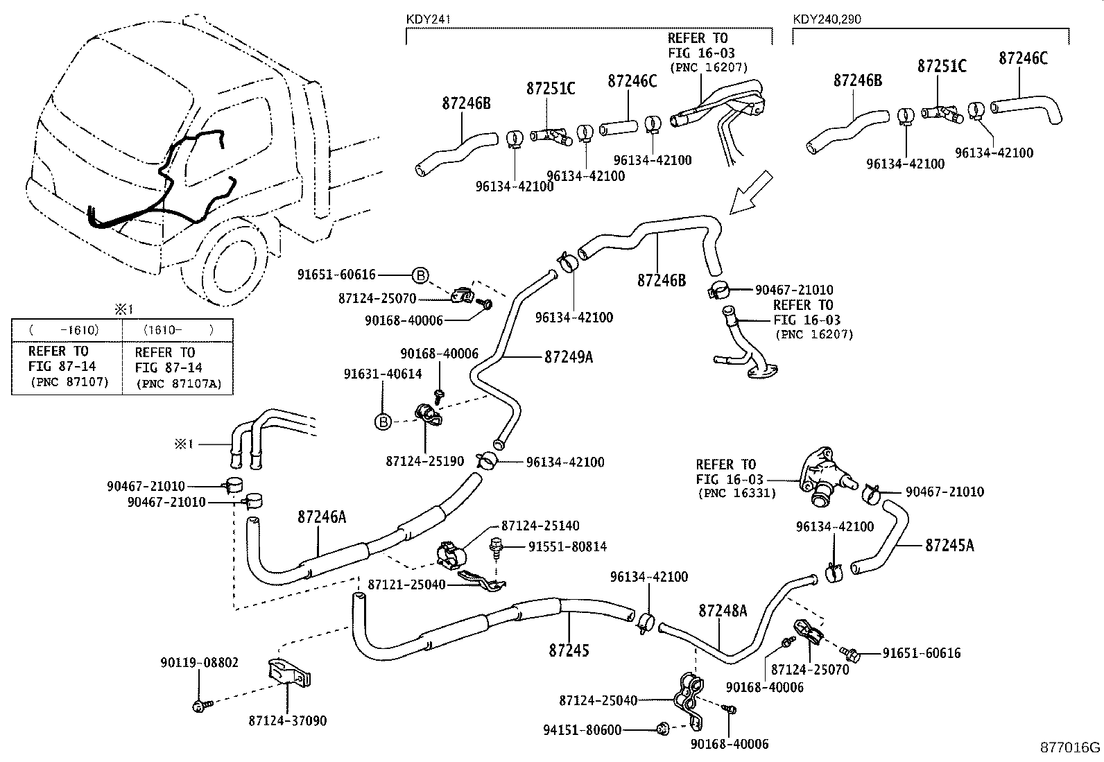 87245-25880 HOSE, REAR HEATER WATER INLET, D product image