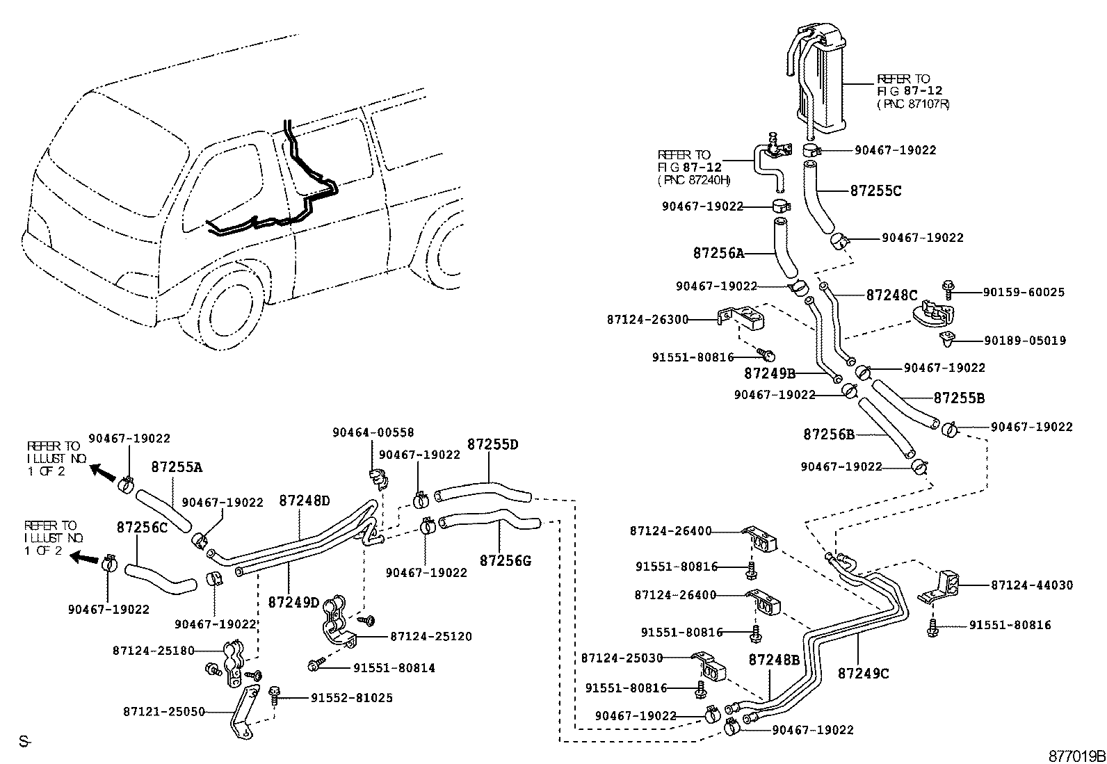 87245-25880 HOSE, REAR HEATER WATER INLET, D product image