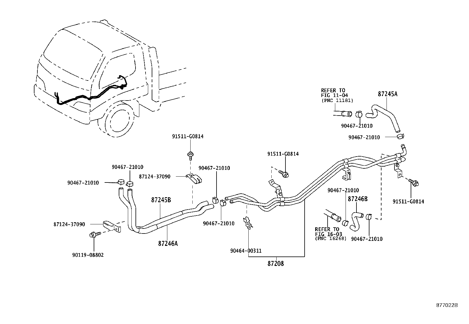 87207-37720 PIPE & HOSE SUB-ASSY, WATER B product image