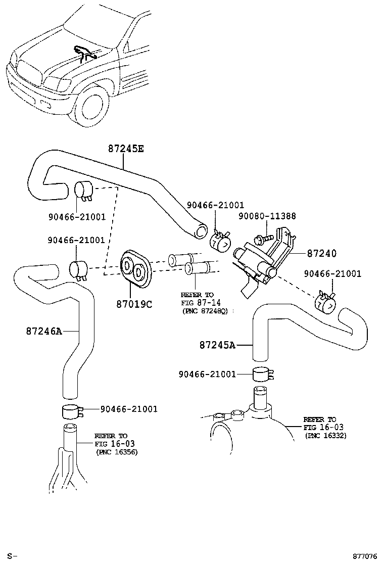 87245-0C040 HOSE, HEATER WATER, INLET A product image