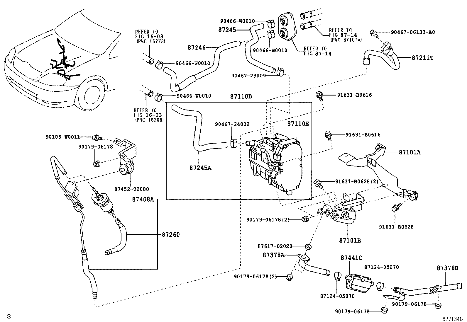 87245-05490 HOSE, HEATER WATER, INLET A product image