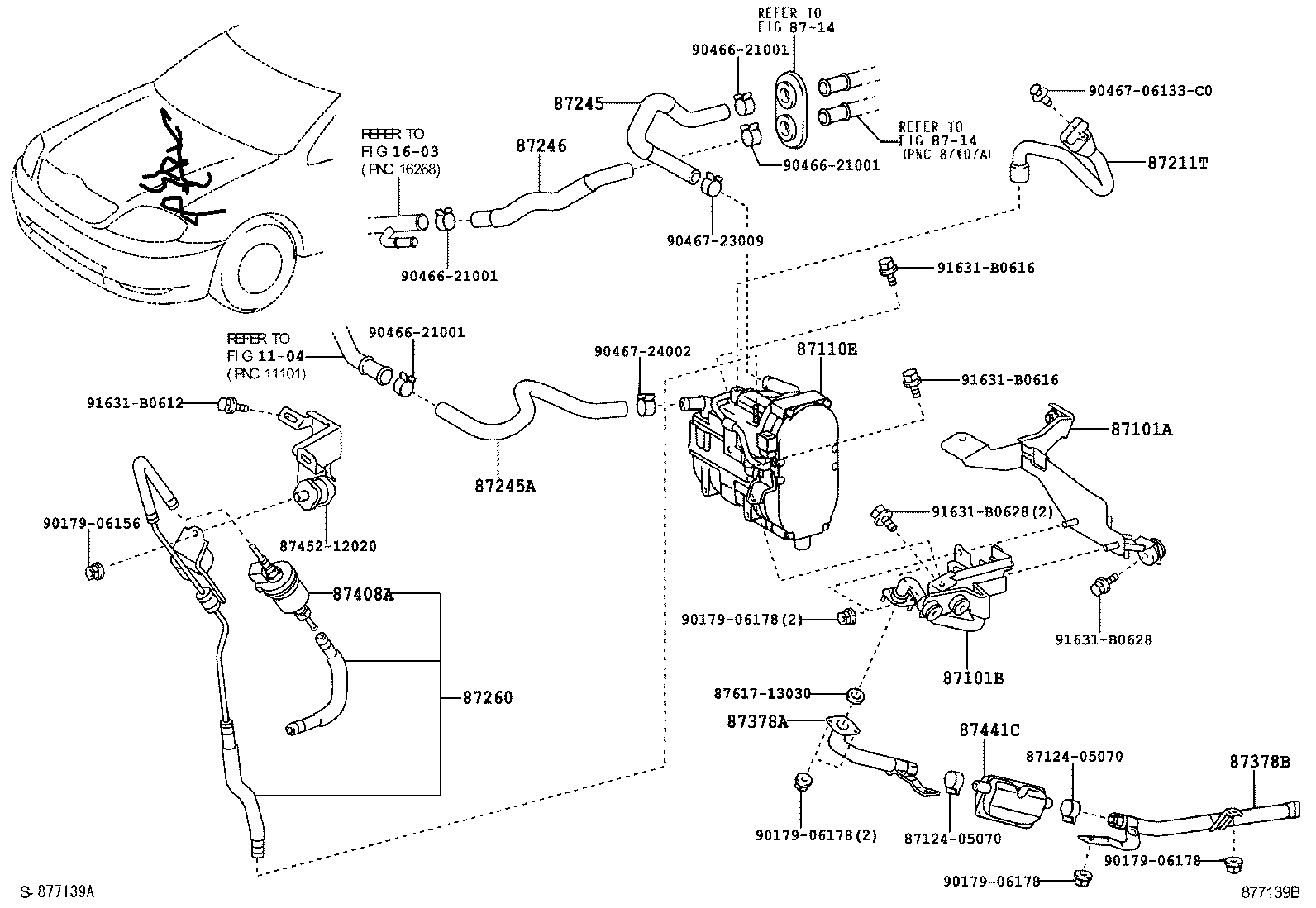 87101-13030 BRACKET SUB-ASSY, HEATER NO.2 product image