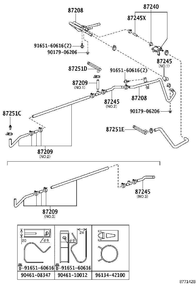 87245-3C710 HOSE, HEATER WATER product image