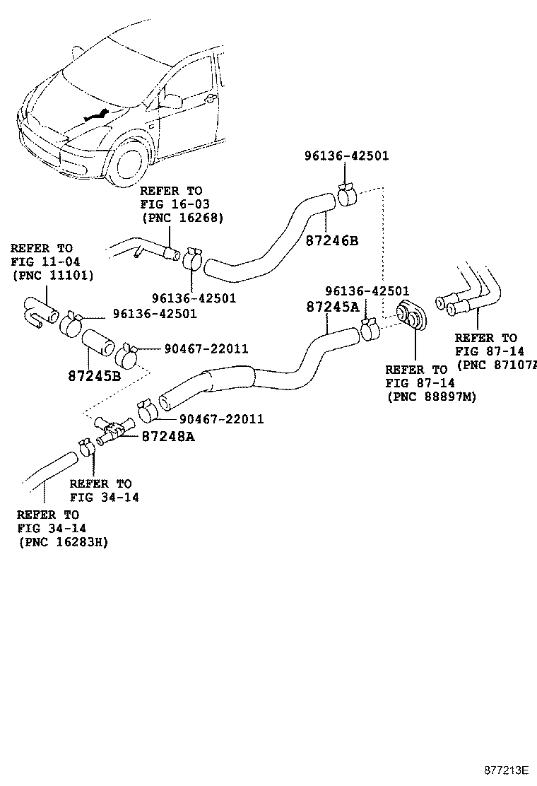 87209-44130 HOSE, HEATER WATER ,INLET C product image