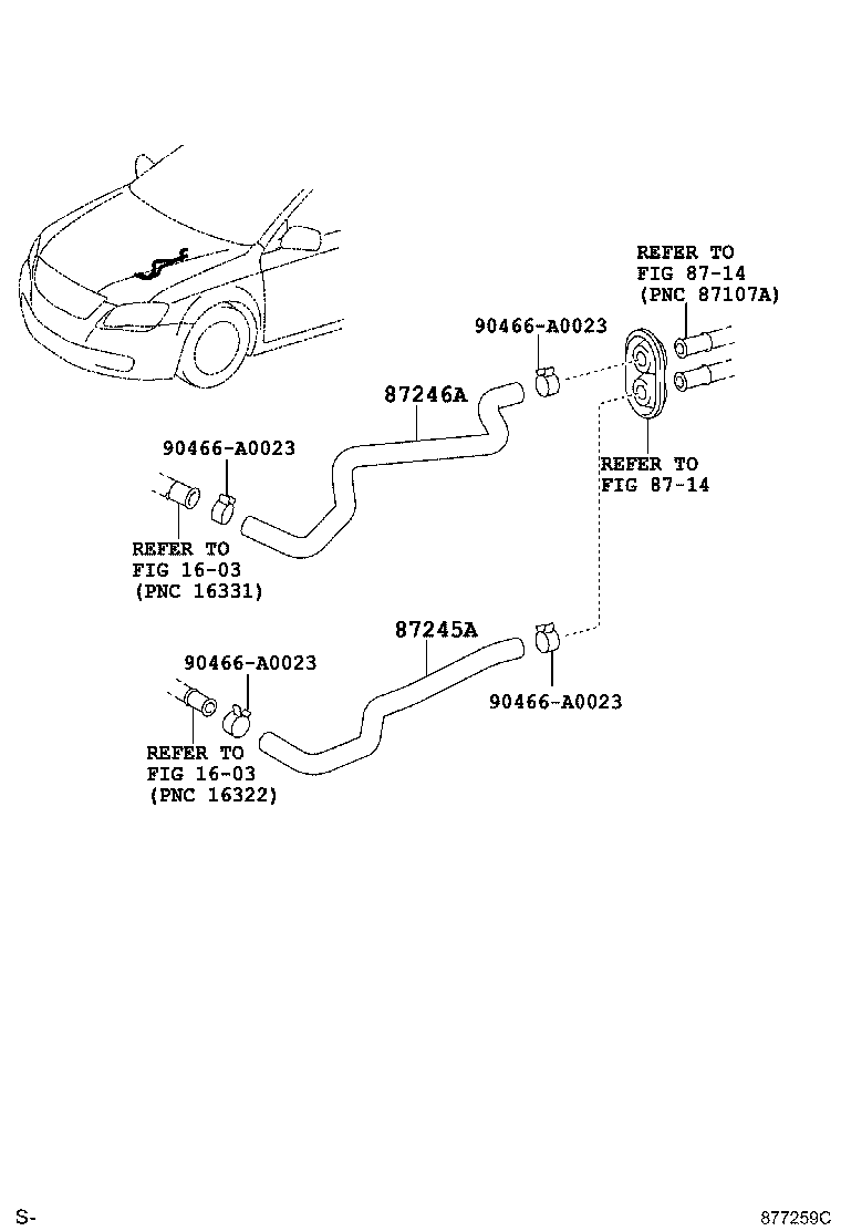 87245-07120 HOSE, HEATER WATER, INLET A product image
