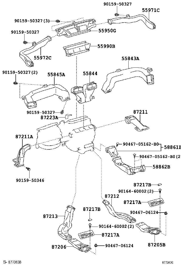 55844-30230 DUCT, HEATER TO REGISTER, NO.2 product image