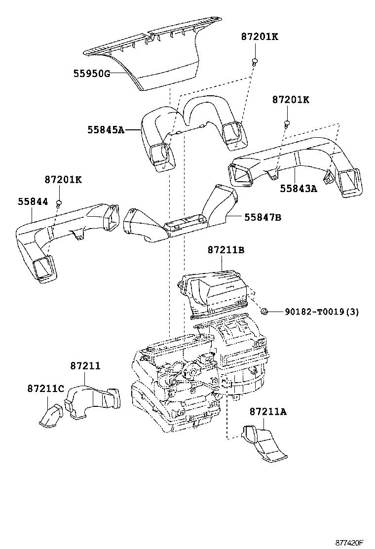 55845-0K030 DUCT, HEATER TO REGISTER, NO.3 product image