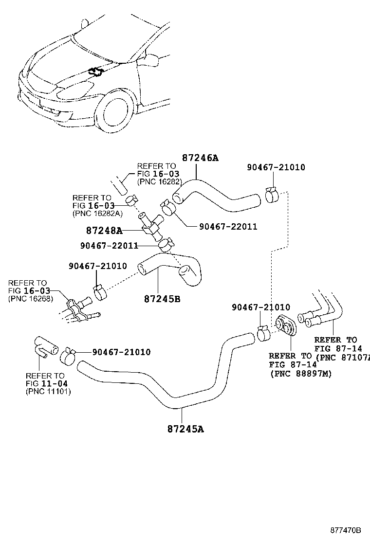 87245-21170 HOSE, HEATER WATER, INLET A product image