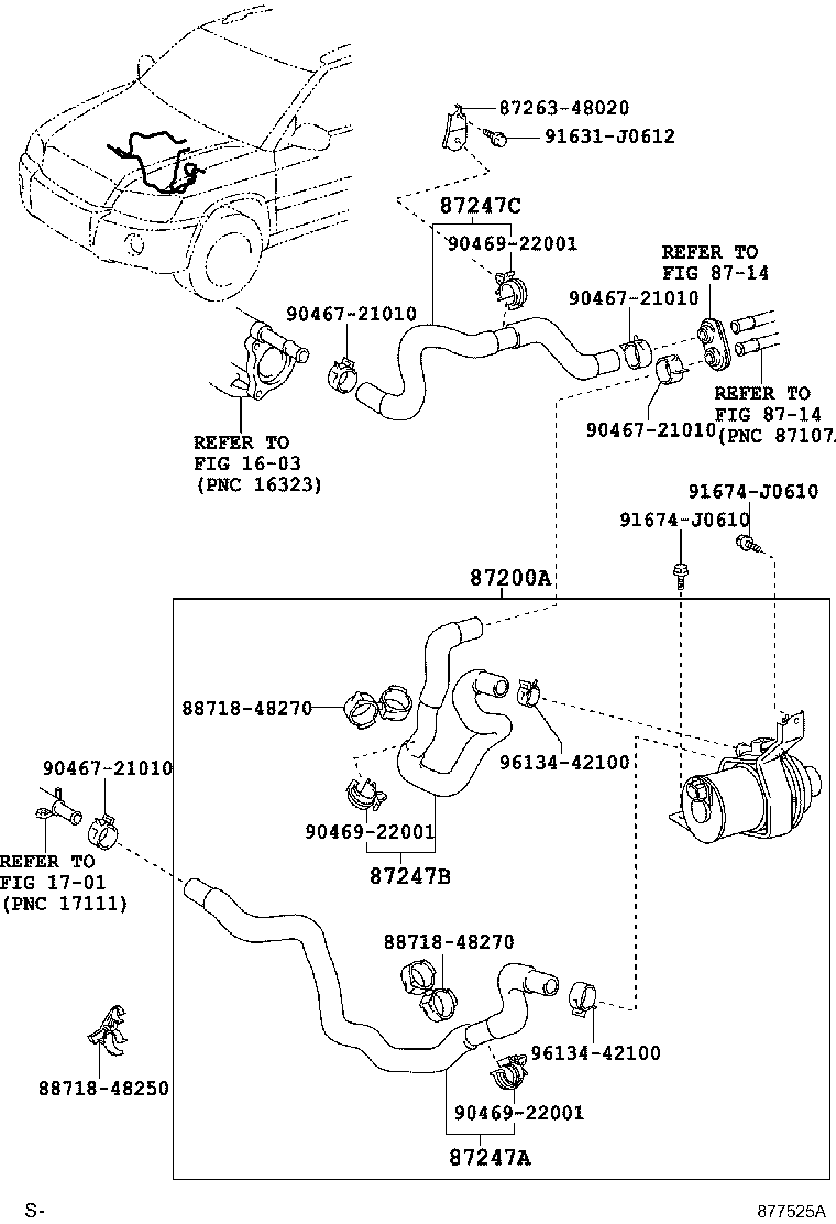 87245-48760 HOSE, HEATER WATER, L product image
