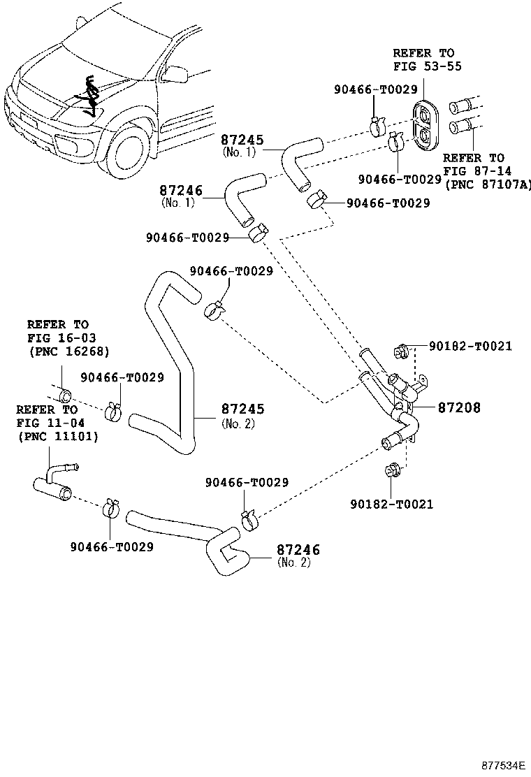 87245-0K620 HOSE, HEATER WATER, OUTLET A product image