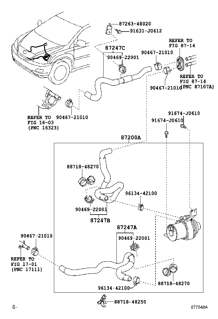 87245-48710 HOSE, HEATER WATER, A product image