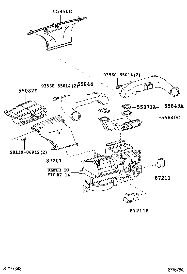 55843-52180 DUCT, HEATER TO REGISTER, NO.1 product image