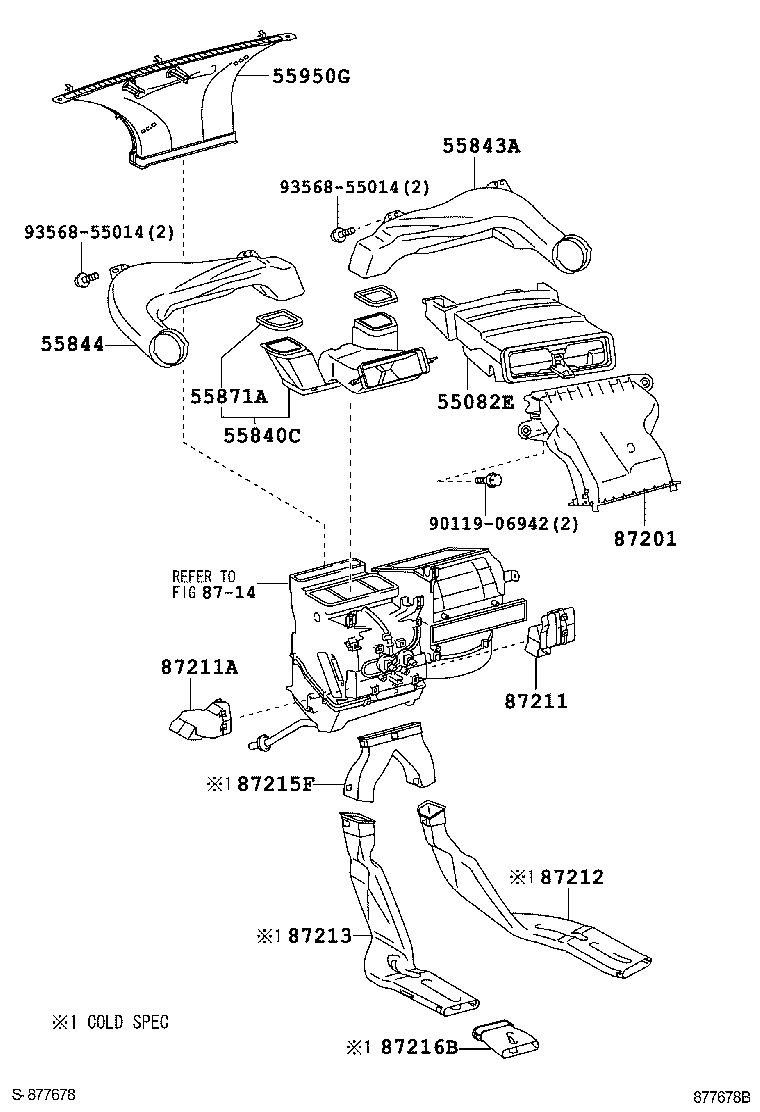 55843-52180 DUCT, HEATER TO REGISTER, NO.1 product image