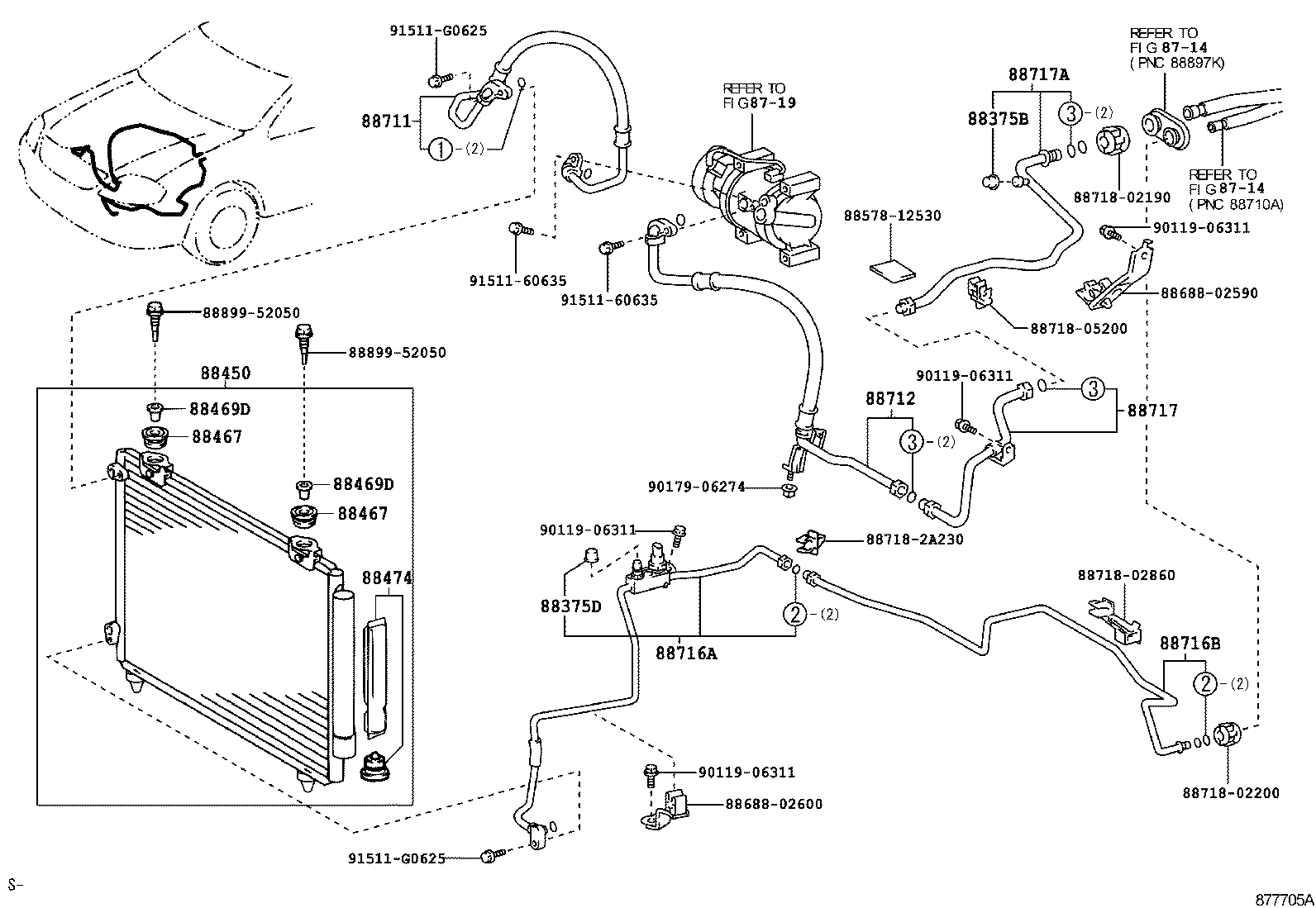88450-02250 CONDENSER ASSY, W/RECEIVER product image