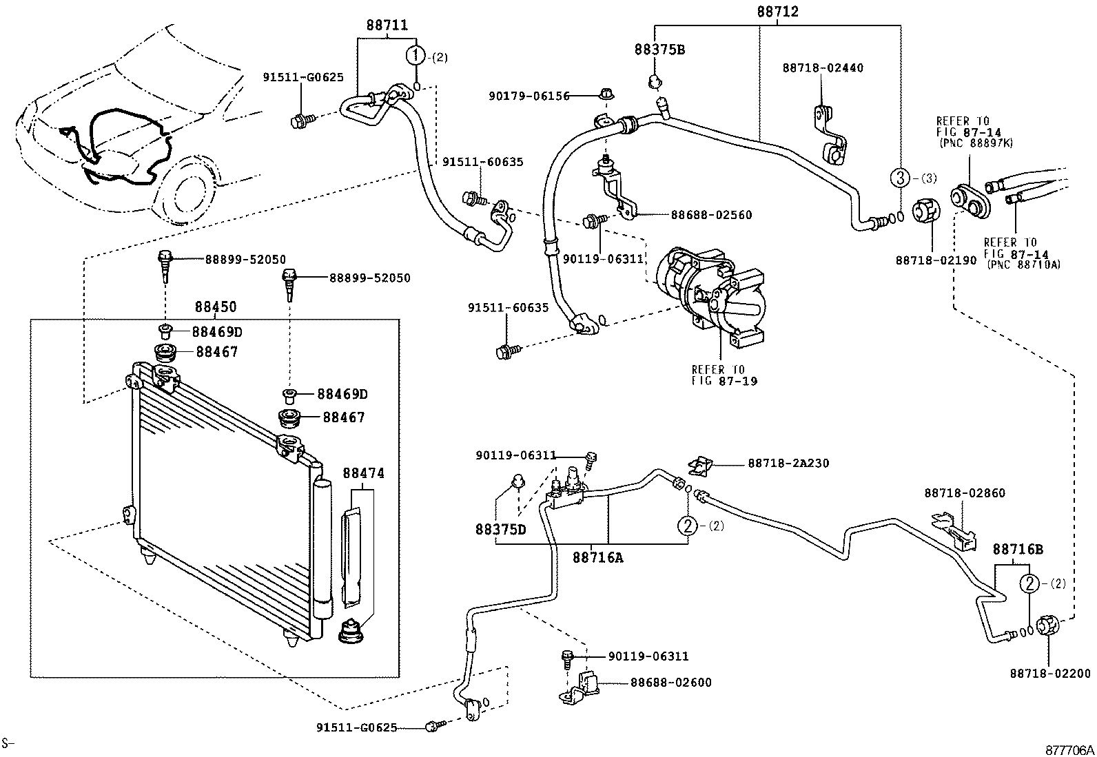 88450-02250 CONDENSER ASSY, W/RECEIVER product image