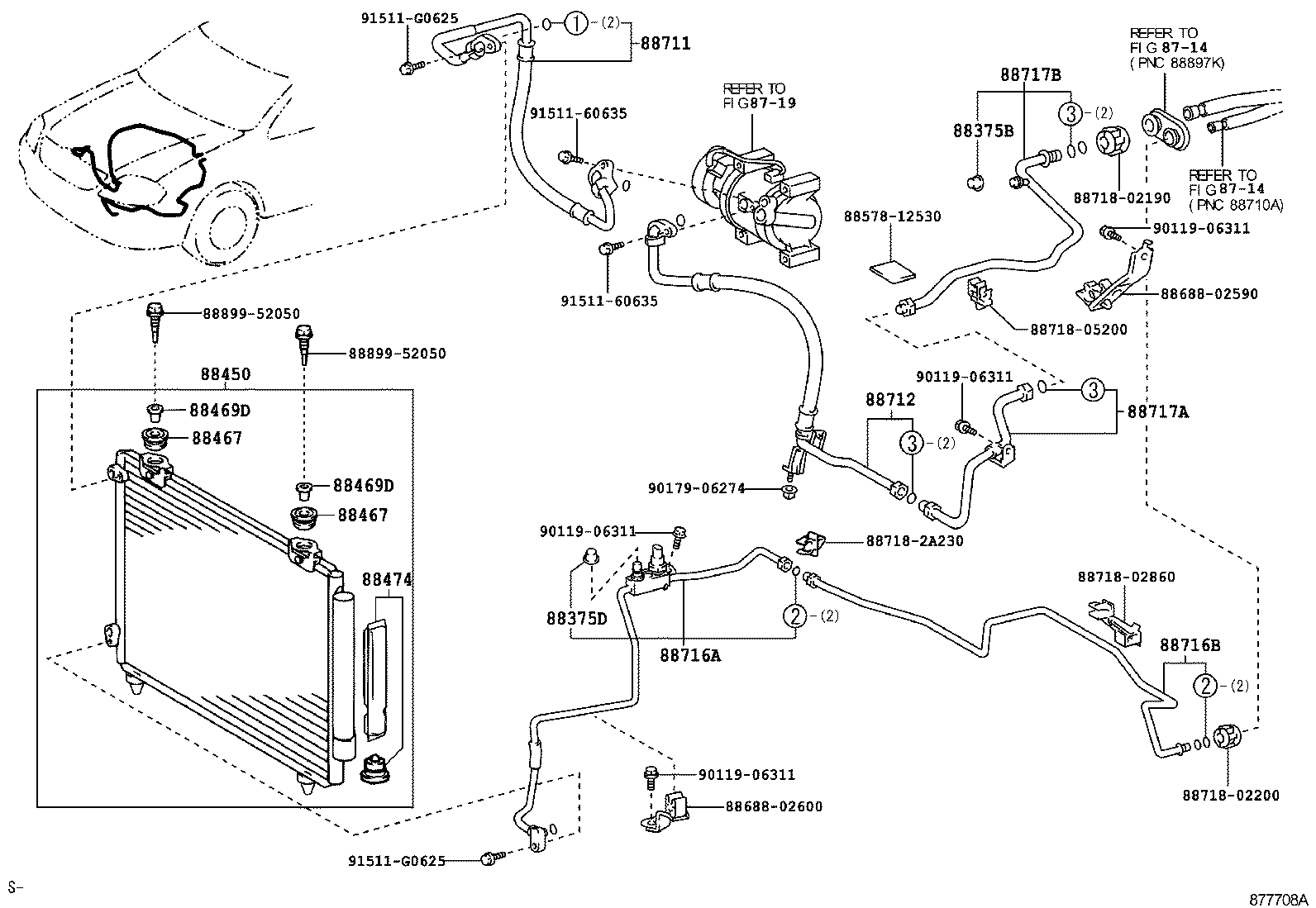88450-02250 CONDENSER ASSY, W/RECEIVER product image