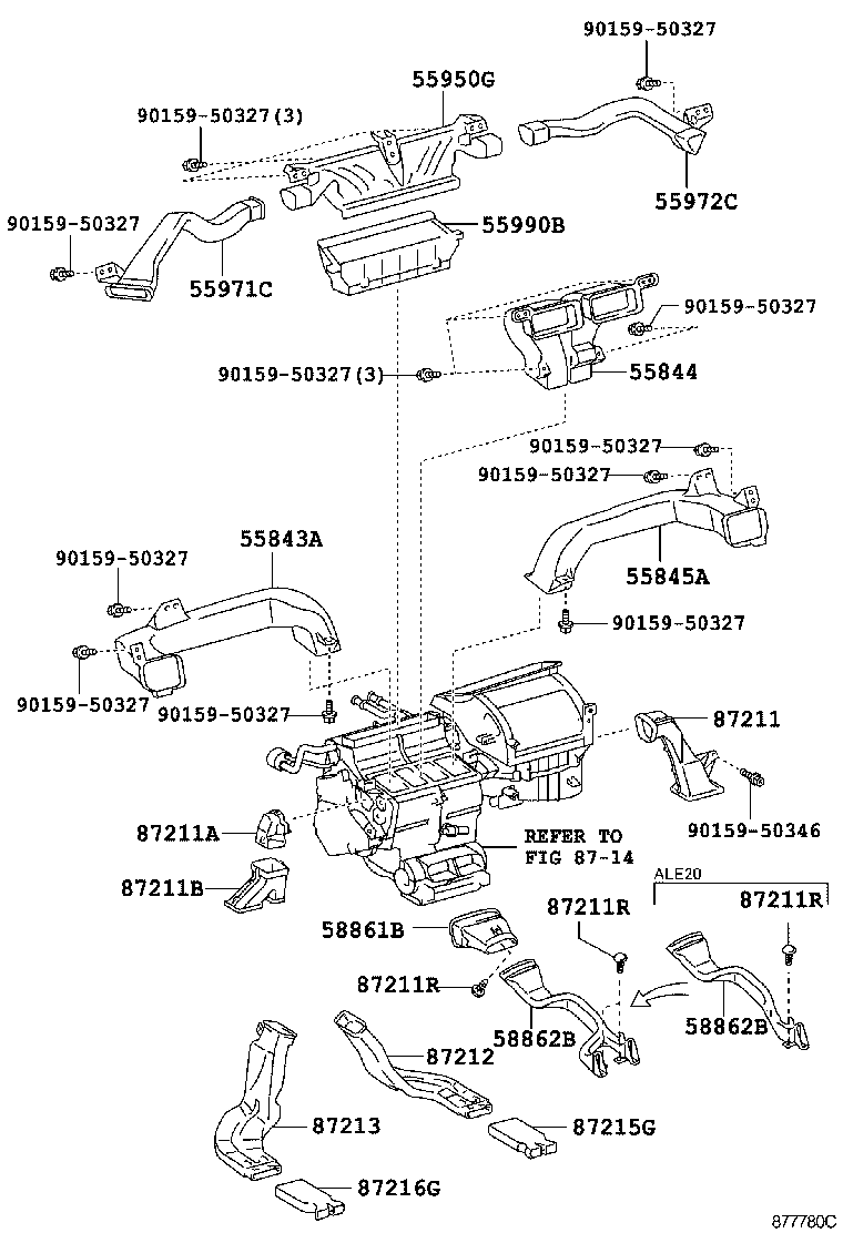 55844-53010 DUCT, HEATER TO REGISTER, NO.2 product image