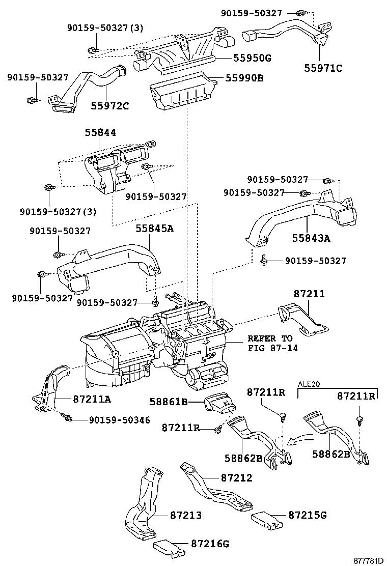 55844-53010 DUCT, HEATER TO REGISTER, NO.2 product image
