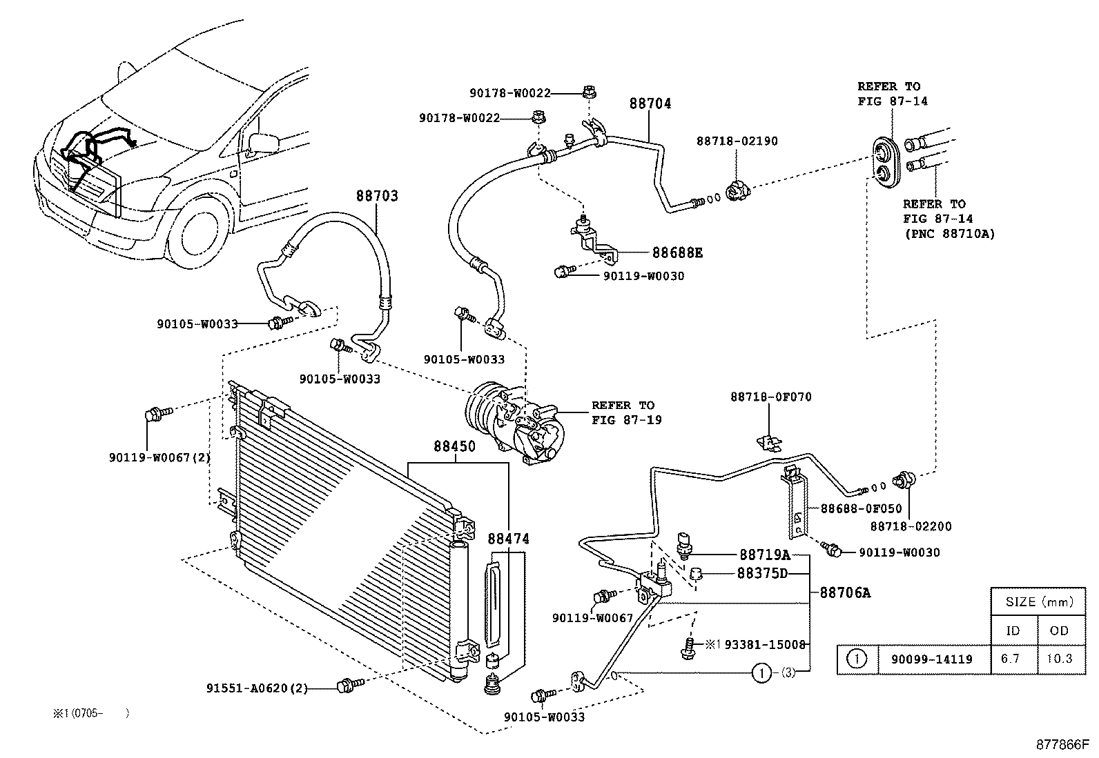88450-0F150 CONDENSER ASSY, W/RECEIVER product image