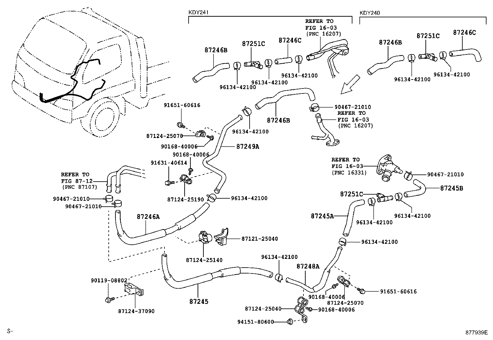 87245-25880 HOSE, REAR HEATER WATER INLET, D product image