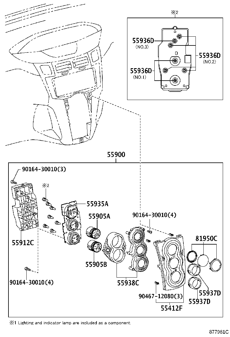 55903-0D020 KNOB, HEATER CONTROL, NO.2 product image