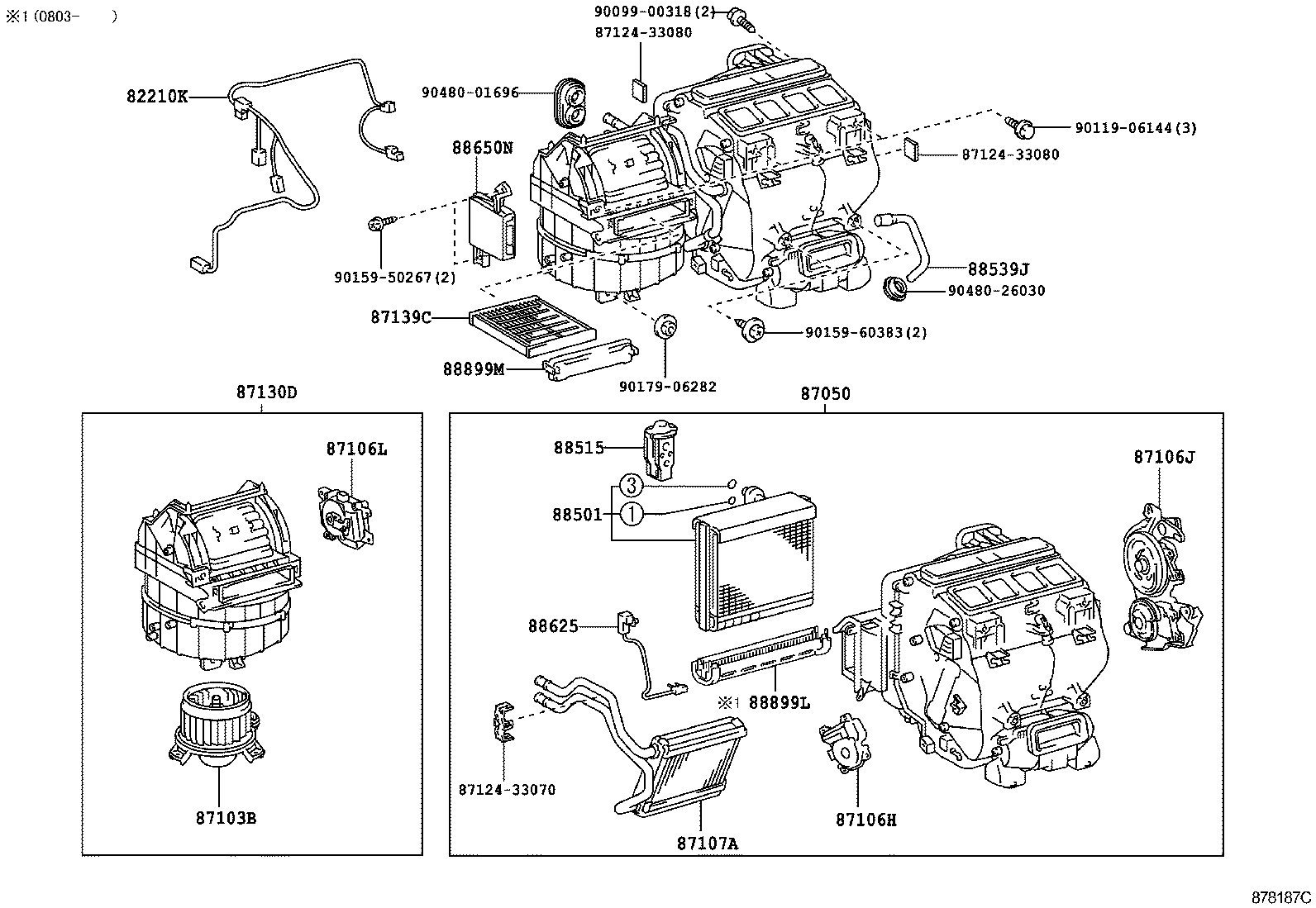 87103-33090 MOTOR SUB-ASSY, BLOWER W/FAN product image