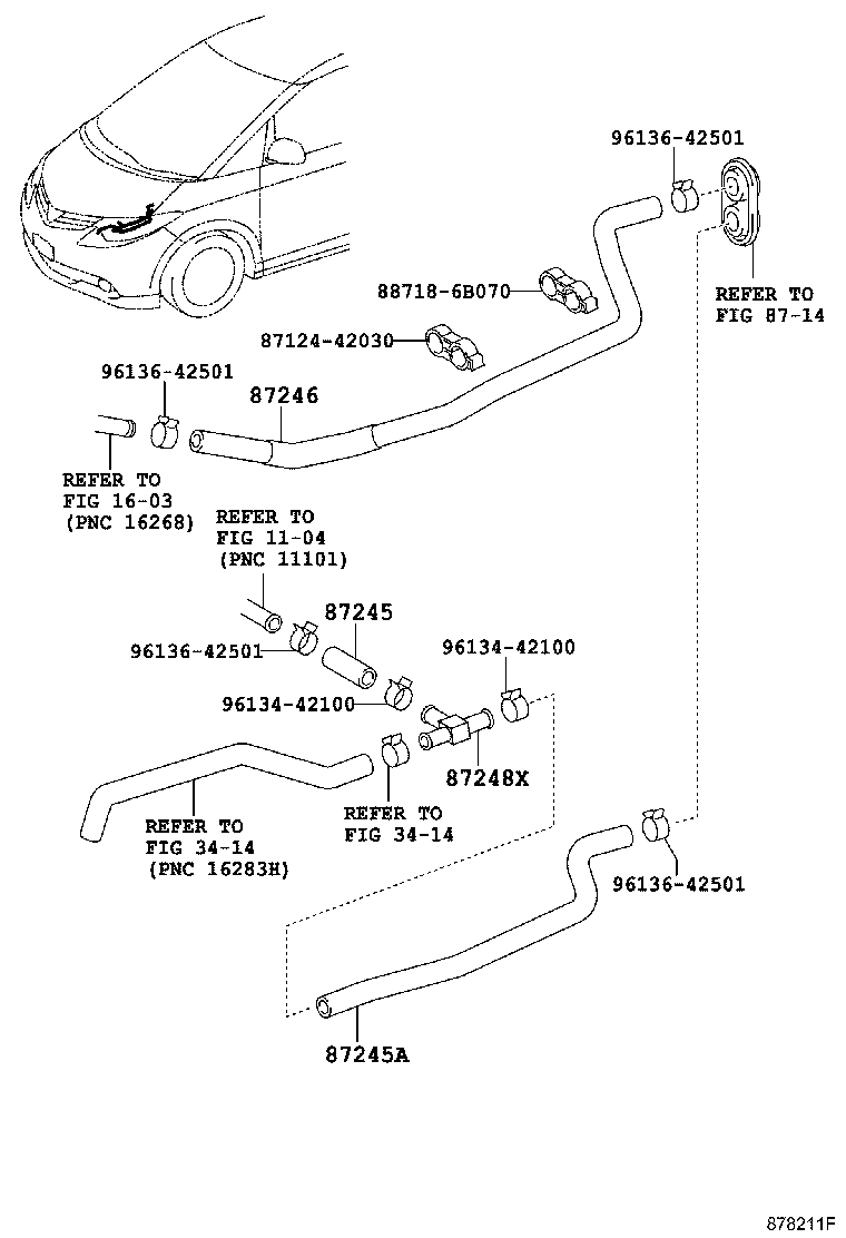 87209-28B11 HOSE, HEATER WATER, INLET A product image