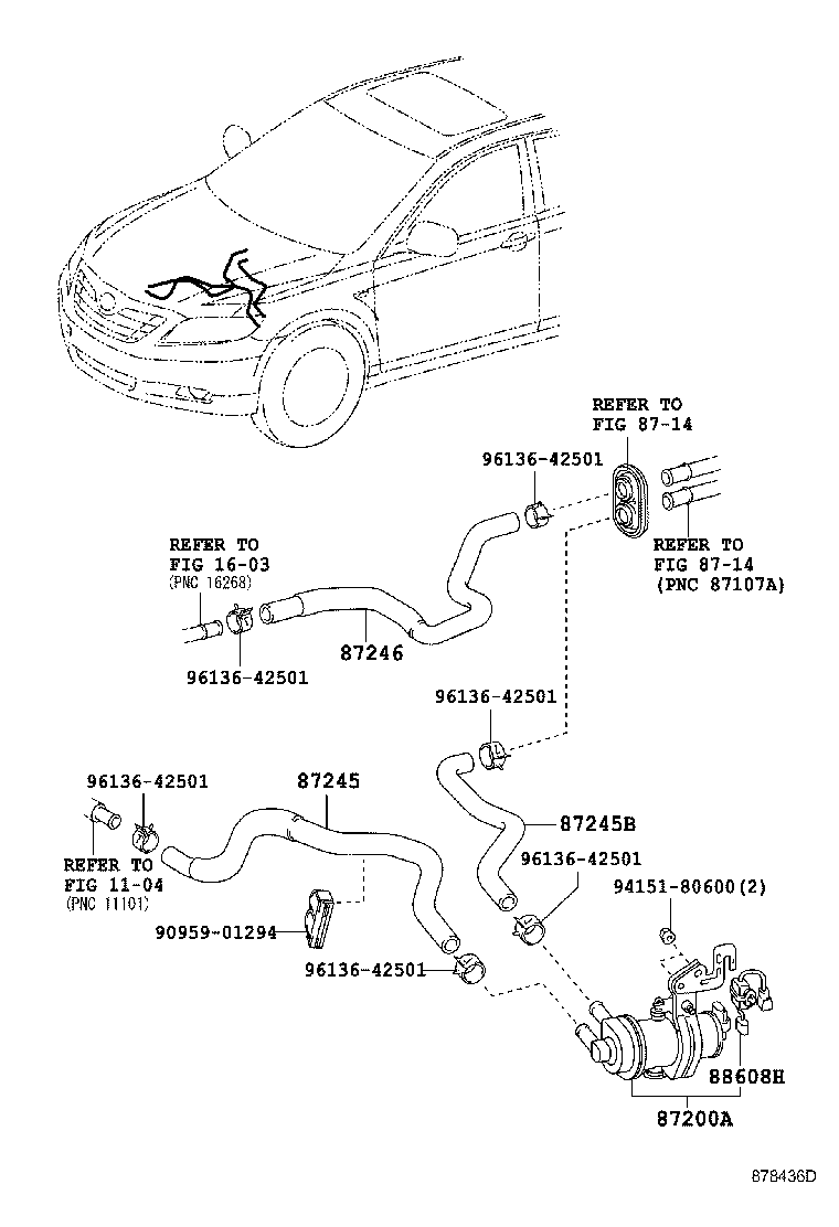 87245-33570 HOSE, HEATER WATER, INLET B product image