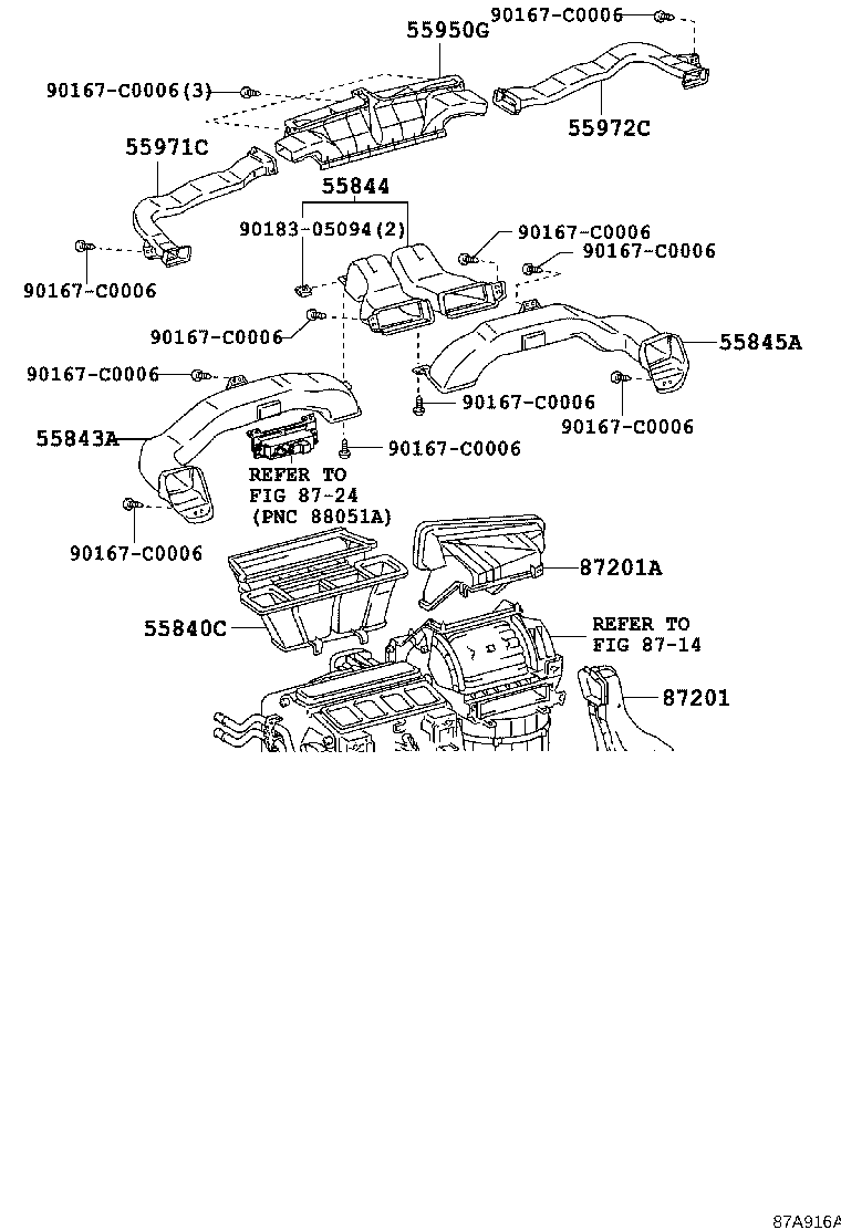 55843-06140 DUCT, HEATER TO REGISTER, NO.1 product image