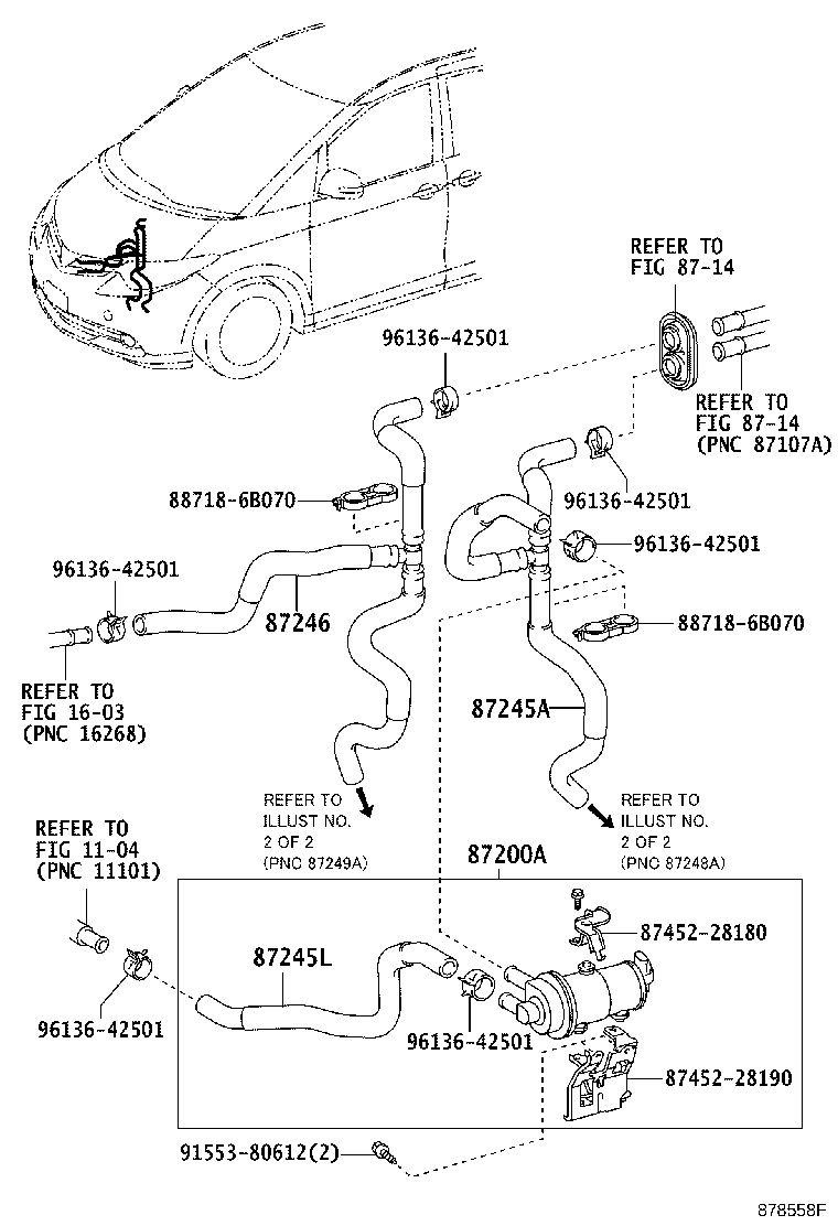 87209-28B50 HOSE, HEATER WATER, OUTLET product image