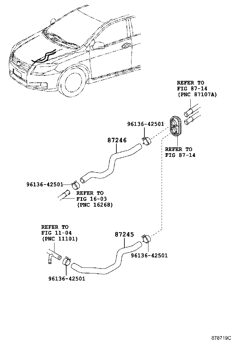 87245-12B80 HOSE, HEATER WATER, INLET product image