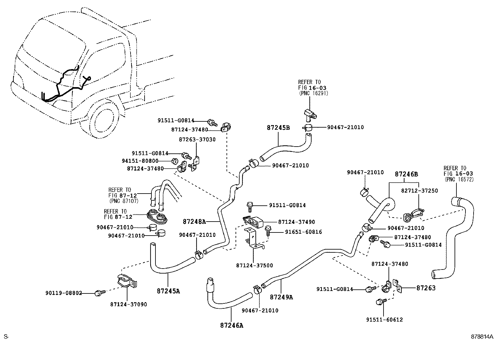 87248-37B91 PIPE, HEATER WATER INLET, A product image