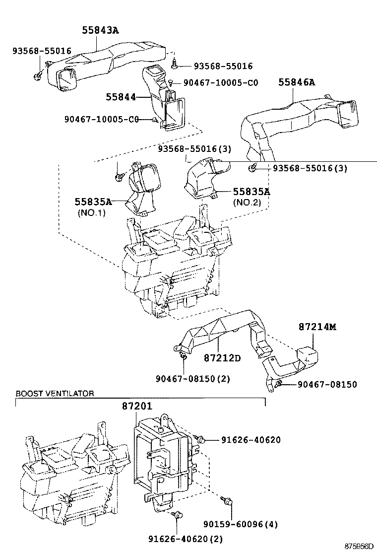 55843-F1010 DUCT, HEATER TO REGISTER, NO.1 product image