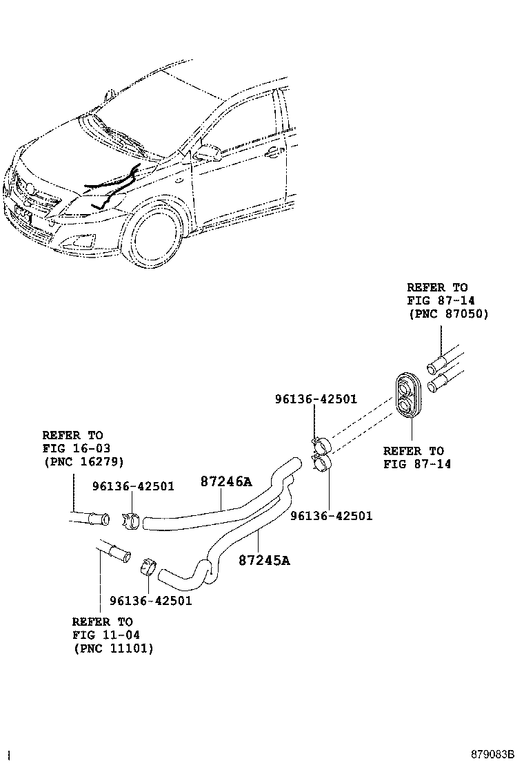 87208-12060 PIPE SUB-ASSY, HEATER WATER product image