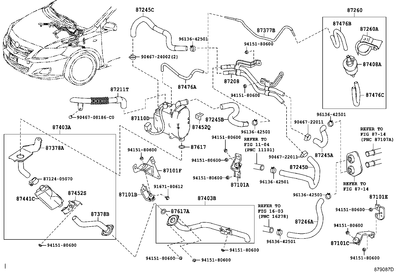87208-12060 PIPE SUB-ASSY, HEATER WATER product image
