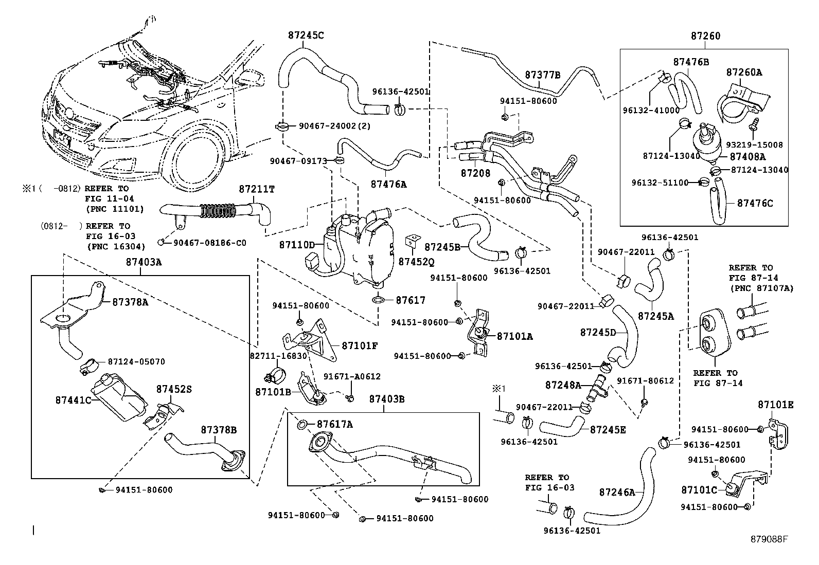 87208-12060 PIPE SUB-ASSY, HEATER WATER product image