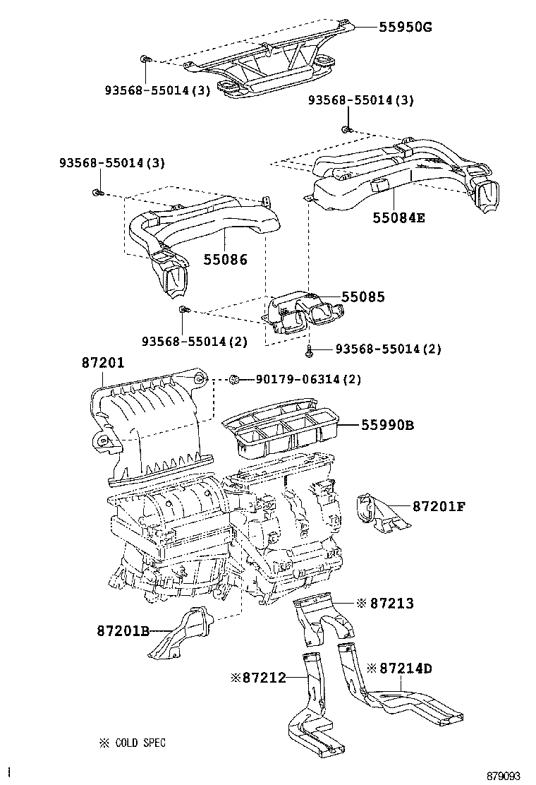 55950-12280 NOZZLE ASSY, DEFROSTER product image
