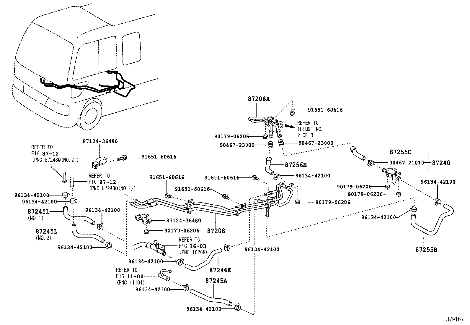 87245-3E140 HOSE, REAR HEATER WATER OUTLET, E (TO ENGINE) product image