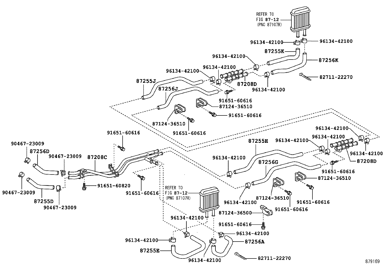 87245-3E140 HOSE, REAR HEATER WATER OUTLET, E (TO ENGINE) product image