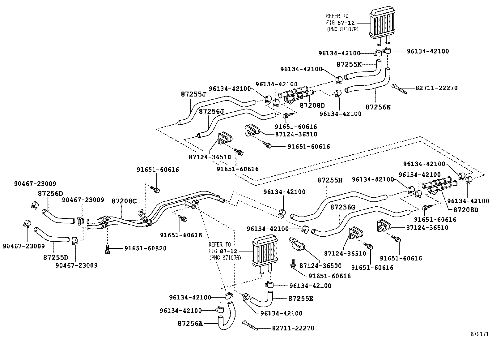 87245-3E140 HOSE, REAR HEATER WATER OUTLET, E (TO ENGINE) product image