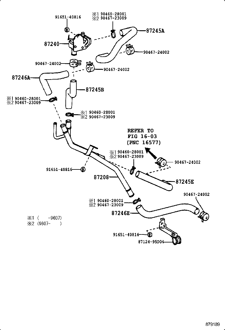87245-28140 HOSE, REAR HEATER WATER INLET, C product image