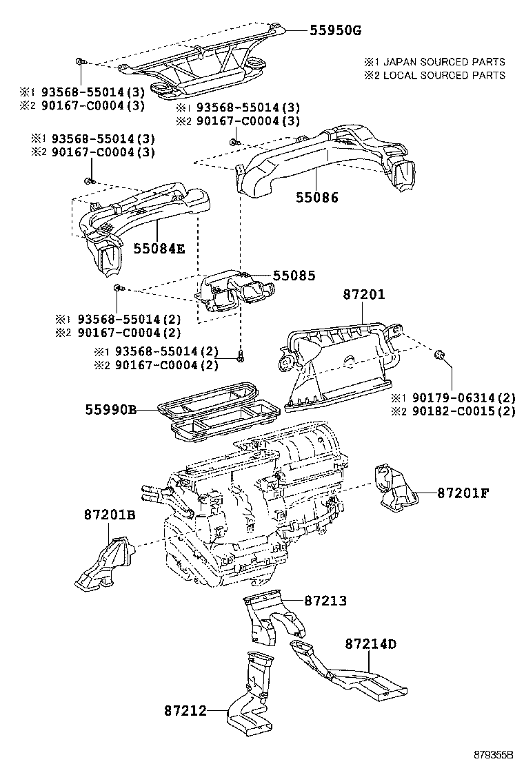 55950-02170 NOZZLE ASSY, DEFROSTER product image